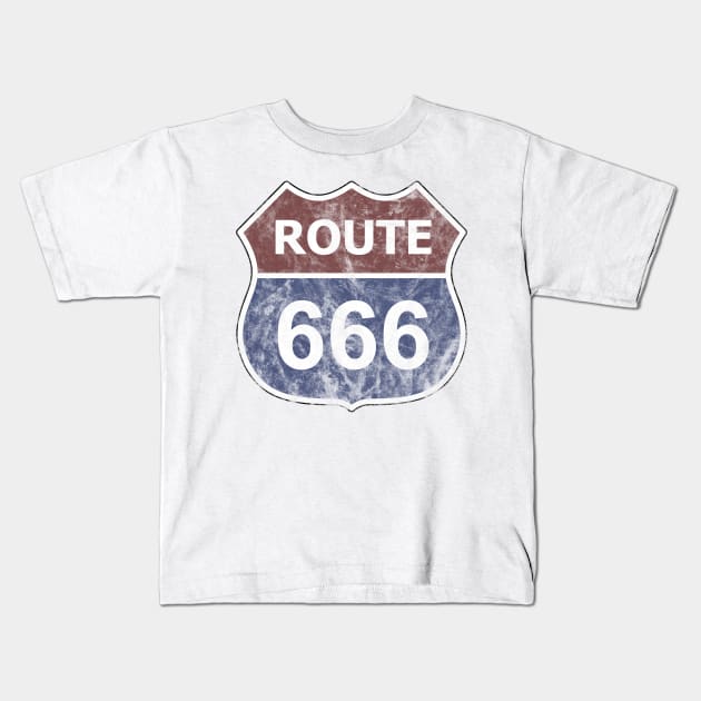 Get Your Kicks On Route 666 Kids T-Shirt by Doc Multiverse Designs